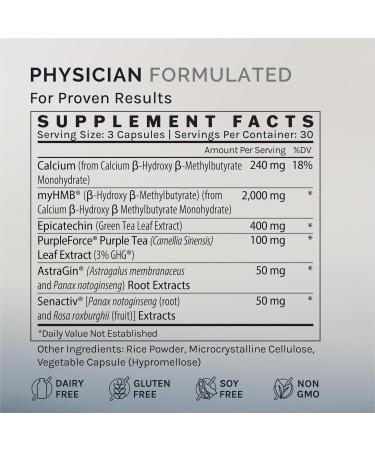 InfiniWell Strength - Muscle Recovery Supplements for Healthy Aging - HMB Supplement for Stamina Endurance Strength Gains & Mobility - Nourish Healthy Muscle Mass & Tissue Quality (90 Capsules) - Buy Online on GoSupps.com