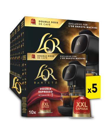 L'OR L'OR - XXL Capsules - Splendente - Intensity 7 - Light Roast - Exclusive L'Or BARISTA Compatibility - 5 packs of 10 aluminium capsules
