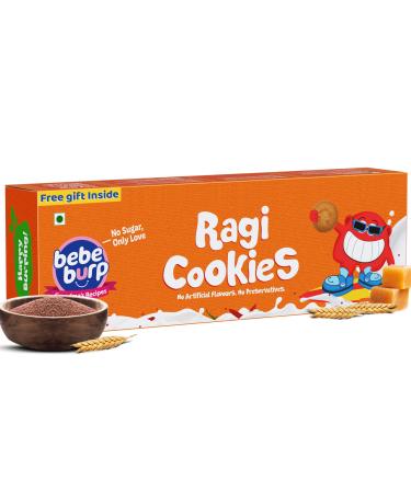 BebeBurp Ragi Cookies Healthy Millet Cookies with Jaggery No Maida No Sugar No Preservatives Nutrient-Rich High Fiber & Protein Snack Best Organic Digestive Biscuits 150g Pack of 1