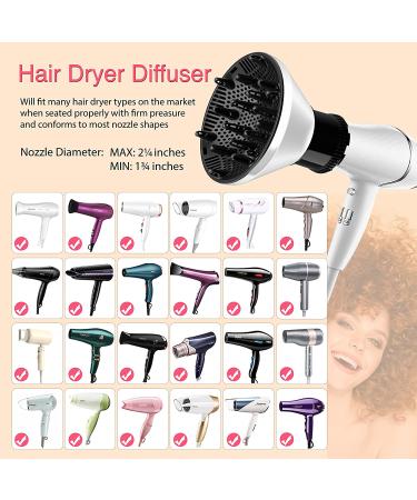 Slip-On Hair Diffuser for Curly & Wavy Hair - Fits 1-2 inch Nozzles (White) - Buy Online on GoSupps.com