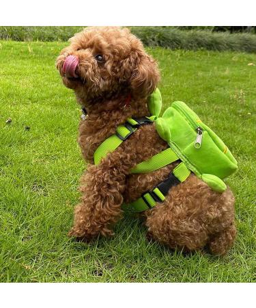 F Fityle Dog Backpack Pet Harness Vest Adjustable Strap Rucksack Dog Harness Saddle Bag Dog Harness Backpack for Walking Hiking Travel Training Green - Buy Online on GoSupps.com