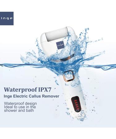 Inge Hard Skin Remover Foot Electric | Hard Skin Remover | Foot Files for Hard Skin | Foot Scrubber with USB Cable | 3 Interchangeable Heads White - Buy Online on GoSupps.com