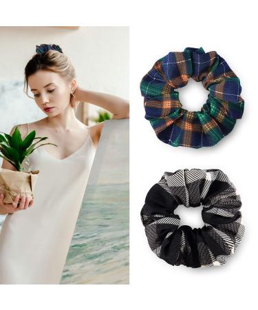 12-Piece Fall Plaid Scrunchies Set - Christmas Hair Ties for Girls & Women - Buy Online on GoSupps.com