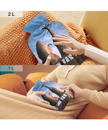 Hot Water Bottle with Giraffe Cover - 2L Pain Relief Solution | Ships Internationally - Buy Online on GoSupps.com