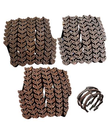 Womens Elastic Headbands - Hair Bands Stretchy Headbands - Non-Slip Hair Accessories Hair Headband Rhinestone Wheat Ears Elastic Hairbands