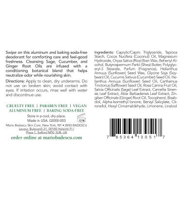 Mario Badescu Deodorant | Aluminum & Baking Soda-Free | Long-lasting Freshness with Skin-Loving Botanicals | 2.4 FL. OZ - Ideal for Daily Use - Buy Online on GoSupps.com