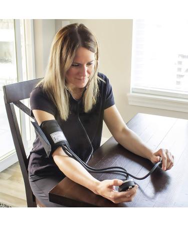 HealthSmart Manual Blood Pressure Monitor Kit with Attached Stethoscope - Standard Cuff Size 10-14 Inches, Black, Adult - Buy Online on GoSupps.com