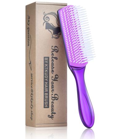 KTKUDY Styling Brush 9 Row for Defining Curls Hair Brush Comb for Separating  Shaping Curls - Blow-Drying  Styling & Finishing Detangling Brush for Thick  Wavy  Curly or Coily Hair (Purple)