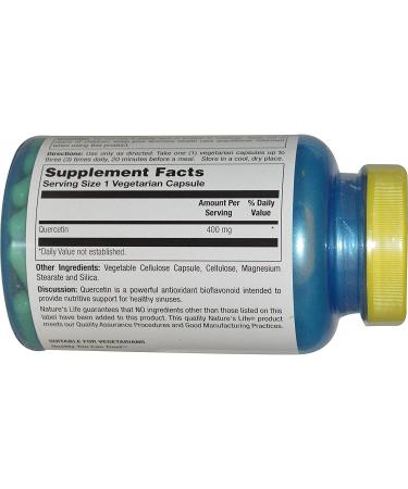 Buy Nature's Life Quercetin 400 mg - 100 Veggie Caps | Immune Support Supplement - Buy Online on GoSupps.com