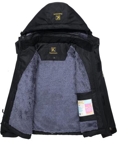 Keevoom Boy's Waterproof Ski Jacket - Black 4-5 | Warm Winter Coat for Kids - Buy Online on GoSupps.com