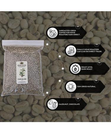 Unleashed Coffee | Unroasted Farm Blend | Arabica Whole Bean Coffee | Direct Trade Green Coffee Beans for Roasting | Small Lot  Farm Fresh Gourmet Coffee (Farm Blend  2 LB) 2 Pound (Pack of 1) Farm Blend - Buy Online on GoSupps.com
