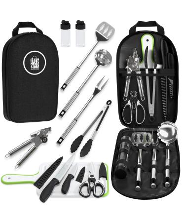 I LOVE PORTABLE STORE Cooking Utensils for Camping | Camping Kitchen Utensil Set