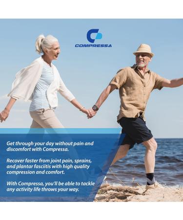 Compressa Ankle Brace for Men & Women - Premium Compression Sleeve for Joint Pain Relief Muscle Recovery Arthritis & Injury Support (3 Pairs - Buy Online on GoSupps.com