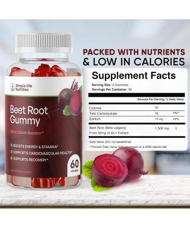 Organic Beet Root Gummies - Nitric Oxide Booster for Men & Women | Non-GMO Gluten-Free Vegan - 60CT | International Shipping Available - Buy Online on GoSupps.com