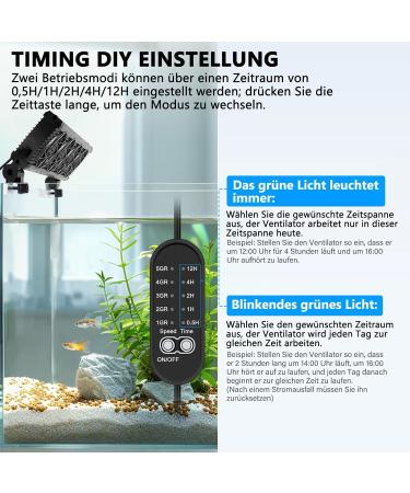 Fishkeeper Aquarium Cooler - Adjustable Air Speed & Timer | Quiet Fans for Freshwater Aquariums Up to 80cm (4 Fans 15W) - Buy Online on GoSupps.com