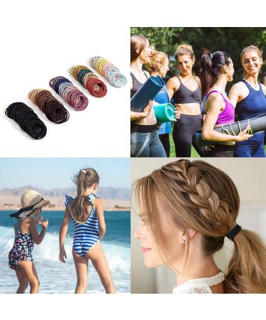 500 PCS Premium Nylon Black Hair Ties for Thin Hair - Small Ponytail Holders for Women, Girls, and Men - 2mm x 4cm Elastic Bands - Multicolor - Bulk Pack of 500 - Buy Online on GoSupps.com