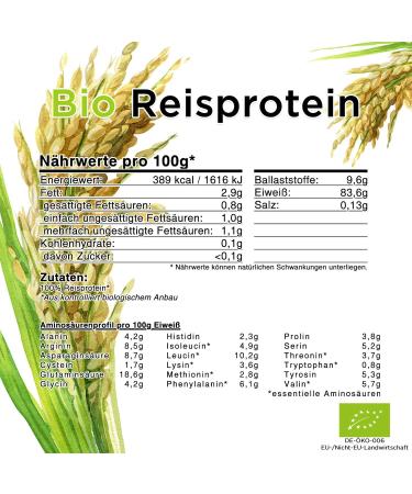 EU Produced Organic Rice Protein - 1000g | Tested Quality, High Protein | Gentle Processing - Buy Online on GoSupps.com