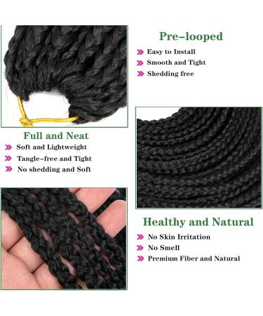 Box Braids Crochet Hair 30 Inch Prelooped Crochet Braids 144Strands Crochet Box Braids Goddess Box Braid Crochet Knotless Micro Small Box Braided 1B - Buy Online on GoSupps.com