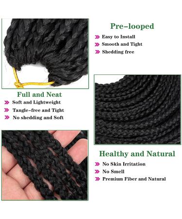 12 Inch Prelooped Crochet Box Braids for Black Women - 144 Strands (Pack of 6) - Buy Online on GoSupps.com