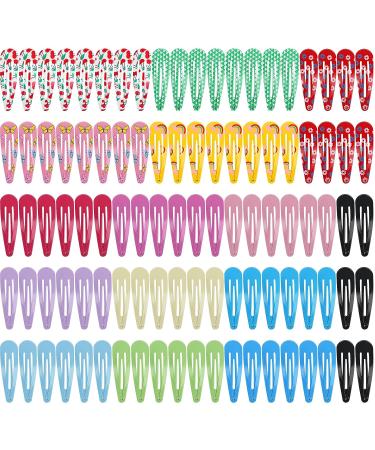 100Pcs Snap Hair Clips 2.76 Inch Metal Barrettes in Assorted Colors - Non-Slip Hair Accessories for Girls, Women, Kids, Teens - 100pcs Colorful Set - Buy Online on GoSupps.com