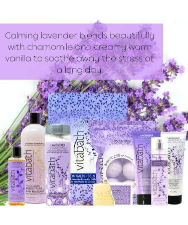 Vitabath Lavender Chamomile Scented Candle - Luxury Aromatherapy 3 Wick Candle for Relaxation | Long Lasting 30 Hour Burn | 14 oz Glass Jar | Perfect Gift for Women & Men - Buy Online on GoSupps.com