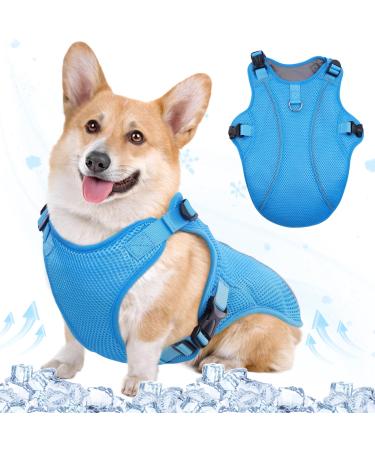 Kuoser cool vest dog cooling vest for dogs cooling jacket for dogs cooling coat dog ventilated cooling jacket for dogs dog cooling vest activities outside training blue S S blue