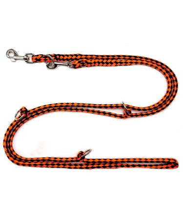 Dogeline Double leash Practice line for medium dogs up to 45 kg over 39 colors very stable (2.40 m Texas) 2.40 m black-orange