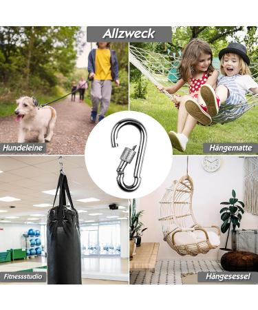 Buy DONQL 4 STK M6 Stainless Steel Carabiner Hooks - 135 kg Load Capacity for Camping Keys & Outdoor Use - Buy Online on GoSupps.com