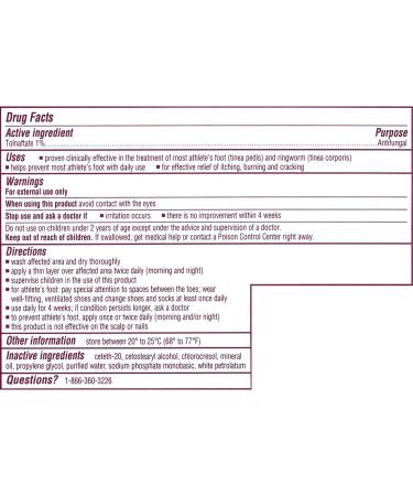 Tinactin Athlete's Foot Cream 1% Tolnaftate Antifungal Treatment 0.5oz Tube - Clinically Proven Effective for Athlete's Foot & Ringworm - Buy Online on GoSupps.com