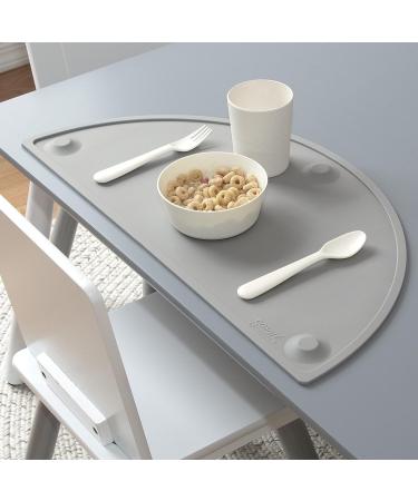 Gasar Extra Large Silicone Placemats for Toddlers - 22x11 Inches, Suction Cups, Raised Edges, Non Slip - Gray - Buy Online on GoSupps.com