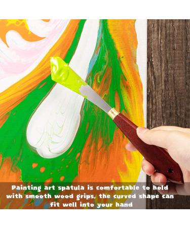 Stainless Steel Painting Knife Set with Wood Handle - Art Spatula for Oil, Acrylic, Canvas Mixing - 2 Pack - Buy Online on GoSupps.com