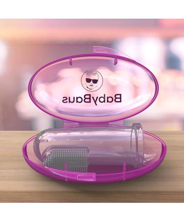 BabyBaus Finger Toothbrush Set for Kids, Toddlers, Babies, and Pets - Soft Bristles, Ergonomic Design - Set of 3 with Cases (Blue, Pink, Clear) - Buy Online on GoSupps.com