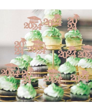 24 Pack 2024 Graduation Cupcake Toppers Glitter Number 2024 Graduation Cap Cupcake Picks for 2024 Graduation Party Cake Decorations Supplies Silver style 2 2024(24 pcs) Rose Gold - Buy Online on GoSupps.com