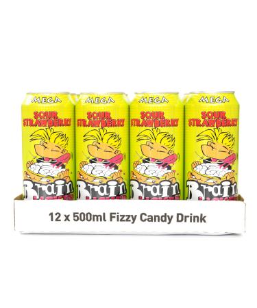 Mega Brain Licker Sour Strawberry Candy Drink American Style Soda 500ml x 12