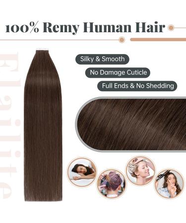 Elailite Tape Extensions - Invisible Real Human Hair - 20pcs 60cm #04 Mittel Braun - Premium Quality Hair Extensions for Seamless Volume - Buy Online on GoSupps.com