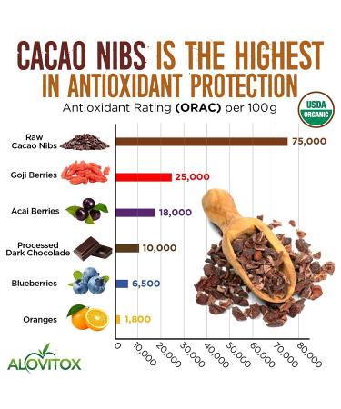 Alovitox Raw Cacao Nibs with Yacon Syrup | Healthy Snacks | Organic, Sugar-Free, Keto, Paleo, Gluten-Free, Vegan | Protein Bites with Antioxidant-Rich Criollo Cocoa | 8 oz - Buy Online on GoSupps.com