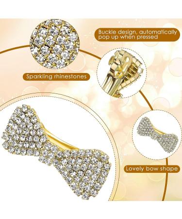 6 Rhinestone Crystal Hair Clips - Wedding Bridal Hair Accessories for Women - Clear Bows Barrettes - Perfect Gift for Birthday or Christmas - Buy Online on GoSupps.com