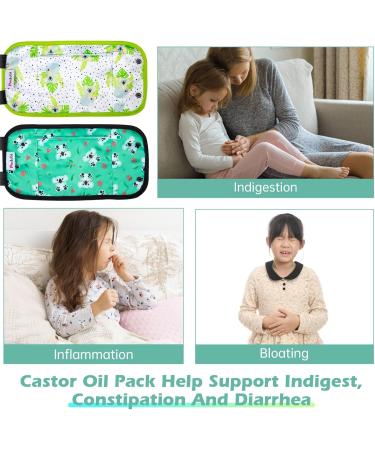 Pedobi 2 Pack Castor Oil Pack Wrap for Kids, Reusable Organic Cotton Castor Oil Pad Compress Relieve Stomach Discomfort Liver Detox with Adjustable Strap Anti Oil Leak - Buy Online on GoSupps.com