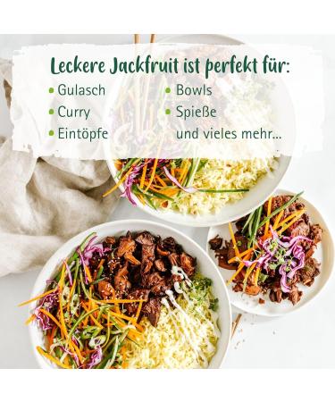 Lotao Bio Jackfruit Nature - Vegan Meat Replacement | 2kg Young Jackfruit Pieces Fresh & Natural - Ideal for Roulades Goulash Curry | No Additives or Soy - Buy Online on GoSupps.com