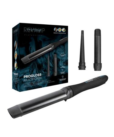 REVAMP Multiform 3-in-1 Curls & Waves Styler Set with 3 Ceramic Nozzles Curling Tool for Waves and Curls Super Smooth Oils