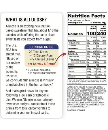 Diabetic Kitchen Blueberry Muffin Mix - 7.2 oz | Low Sugar & Gluten-Free - Buy Online on GoSupps.com