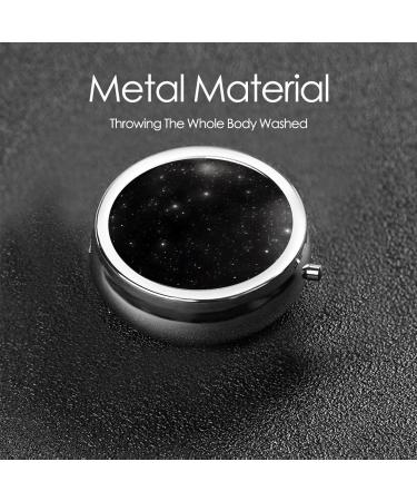 Black and White Galaxy Round Pill Box | 3 Compartment Travel Organizer | Portable Pill Storage for Easy Travel - Buy Online on GoSupps.com