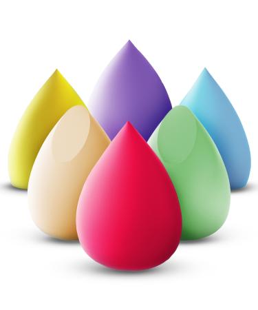 Makeup Sponge Set Blender Sponges 6 Pcs for Liquid Cream and Powder Super Soft Latex-Free Foam Flawless for Liquid Cream Powder Makeup Sponges for Foundation Makeup Gift (Multicolored) 1 Count (Pack of 6) Multicolored