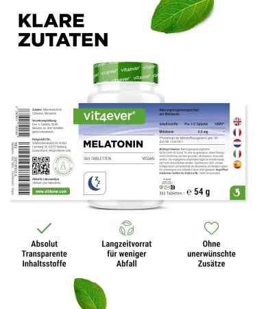 Melatonin 0.5mg - 365 Vegan Tablets | High-Dosed Lab-Tested No Additives - Buy Online on GoSupps.com