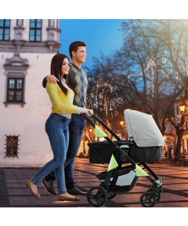 Leboom Reflectors Stroller Set - 4 Universal Safety Reflectors with Velcro for Strollers Buggies and Bicycle Trailers - Buy Online on GoSupps.com