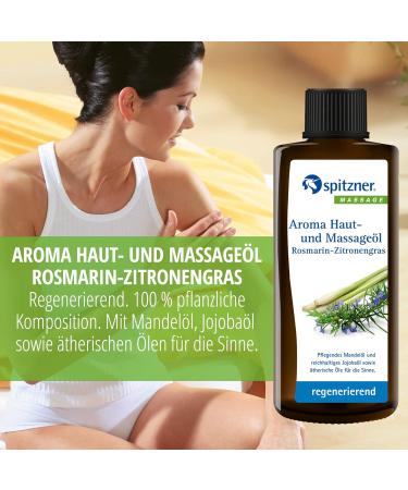 Buy Spitzner Aroma Skin & Massage Oil - Rosemary Lemongrass (190 ml) | Regenerating Massage Oil with Jojoba & Almond Oil - Preservative-Free - Shop Internationally - Buy Online on GoSupps.com