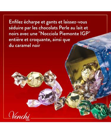 Venchi - Collection No l - Bo te Cadeau Hexagonale en M tal avec Assortiment de Chocolats Perle 148 g - Id e cadeau - Sans gluten - Buy Online on GoSupps.com