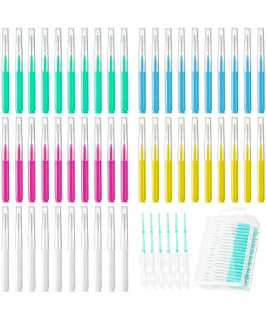 350 Interdental Dental Floss Soft Floss Picks Interdental Toothpicks Refill Dental Tool Interdental Brush Cleaner Flossers Flossing Tooth Picks Flossers Dental Cleaning Tool for Adult (Vivid Colors)