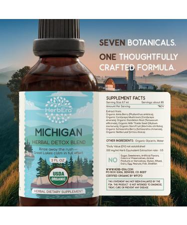 HerbEra Michigan Herbal Detox Blend - USDA Organic Extract Made in USA | Immune & Liver Support Liquid Drops | Amla Dandelion Root Milk Thistle Noni Schisandra Cordyceps | 2 fl oz - Buy Online on GoSupps.com
