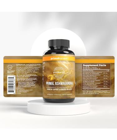 Primal Harvest Ashwagandha Supplement with 5 Mushroom Extracts: Lion s Mane Reishi Cordyceps Turkey Tail & Maitake for Immune Support & Cognitive Health 60 Count (Pack of 1) - Buy Online on GoSupps.com
